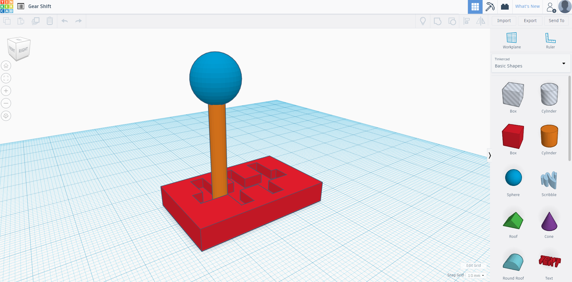Gear Shift in Tinkercad | Master Of Animation, Games & Interactivity