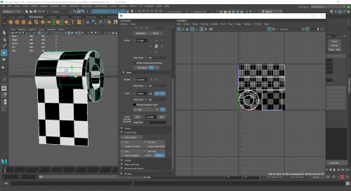 Applying a checkered material to see any deformations with the texture